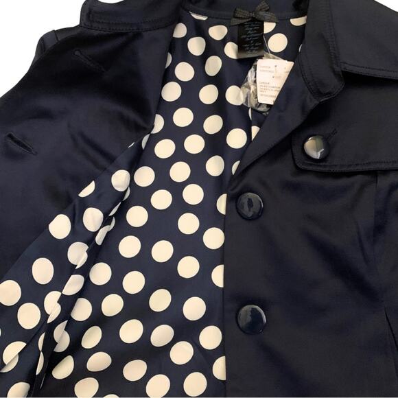 Elegant Navy Blue Satin Cropped Jacket Blazer Size Small Evening Twenty One - Picture 6 of 12